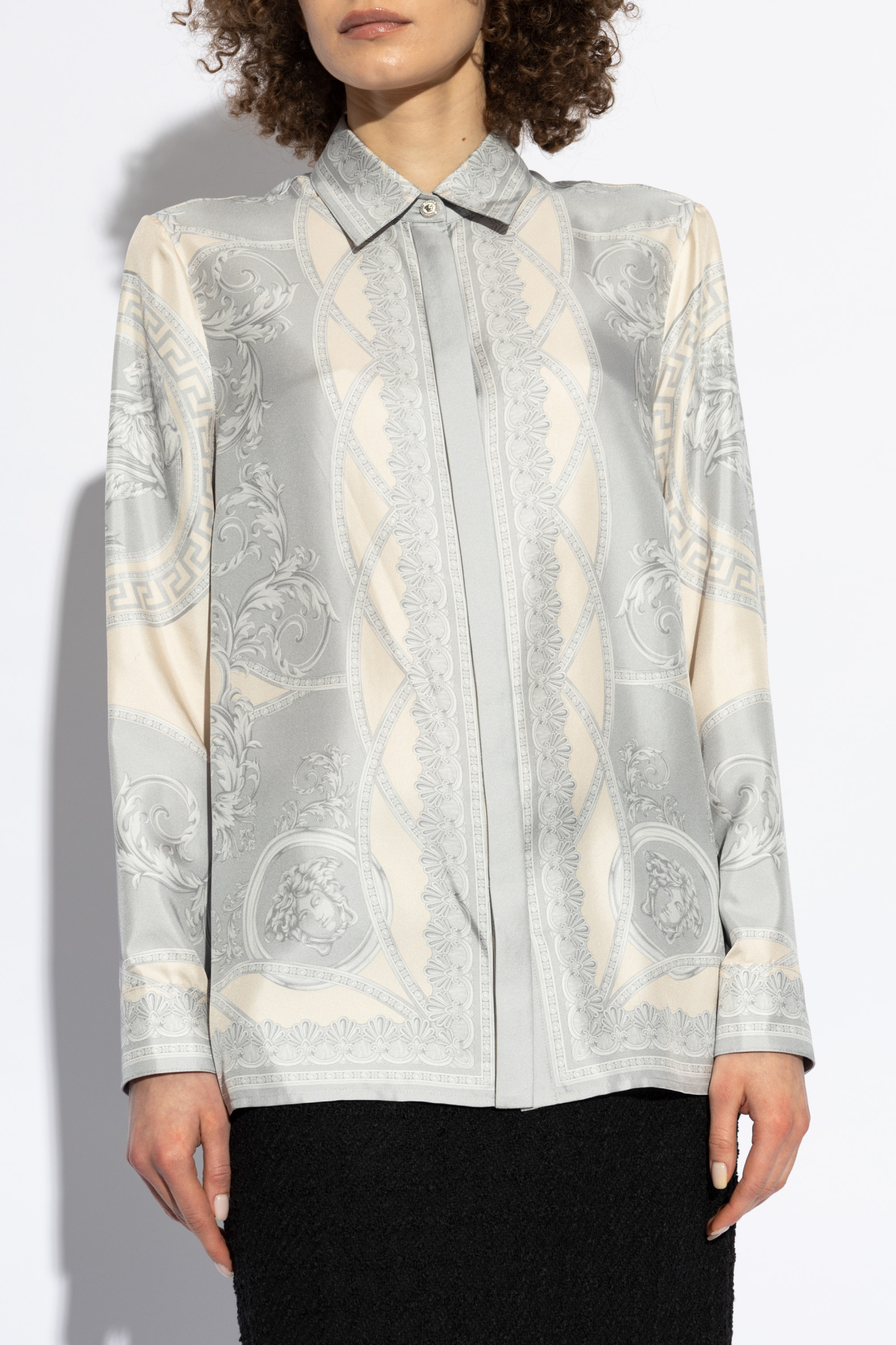 La Greca Nylon Gym Track Jacket Gray | VERSACE US